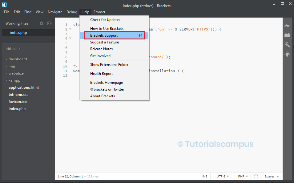 bracket emmet short menu extension