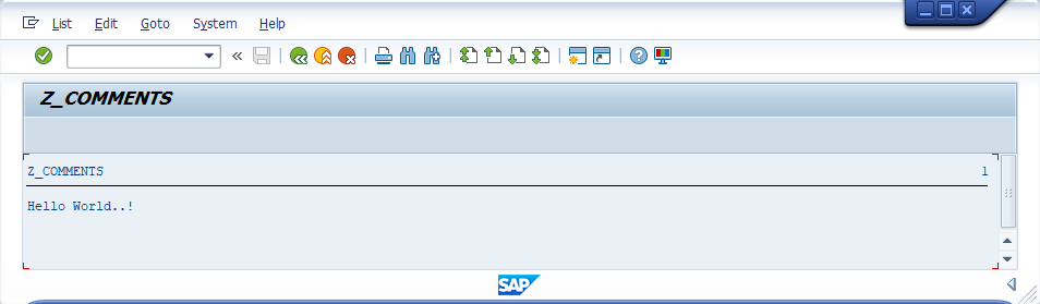 Comment Example Output