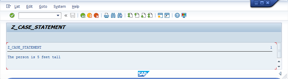 Case Statement Example Output