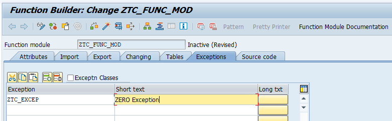 Function Module Creation Process