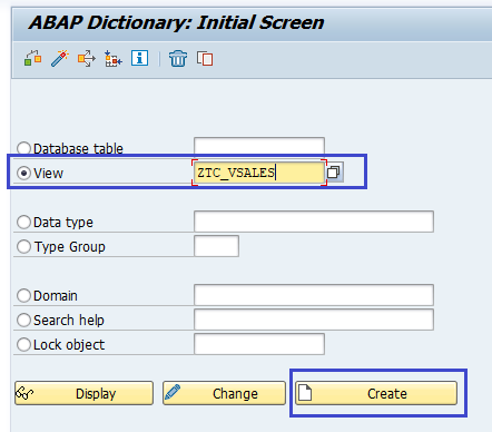 views in sap abap with example