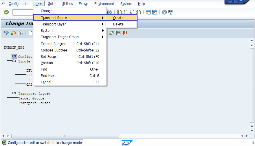 Configuring Transport Routes