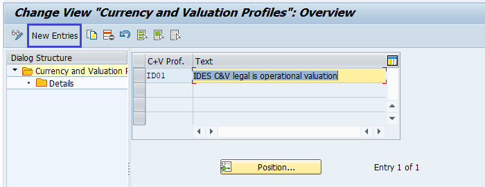 Maintain Currency and valuation profile