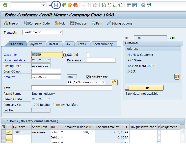 sap credit memo process