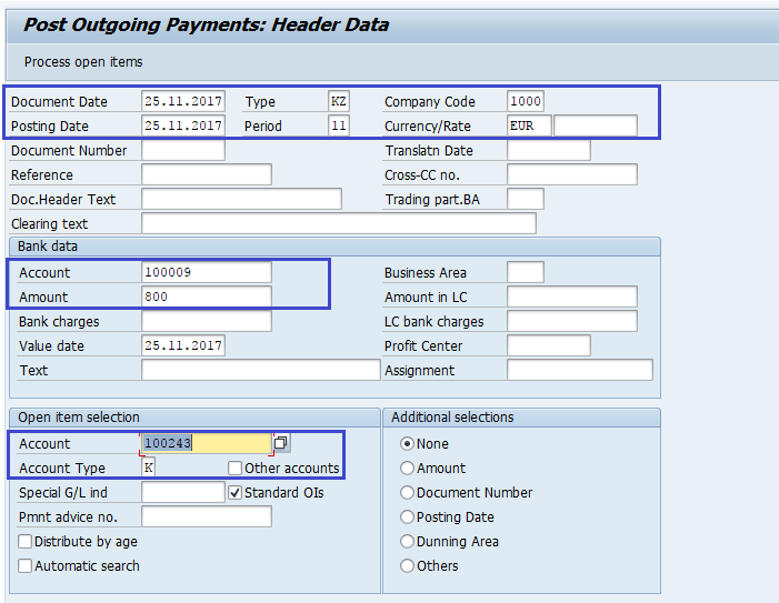 Post Outgoing Vendor Payment