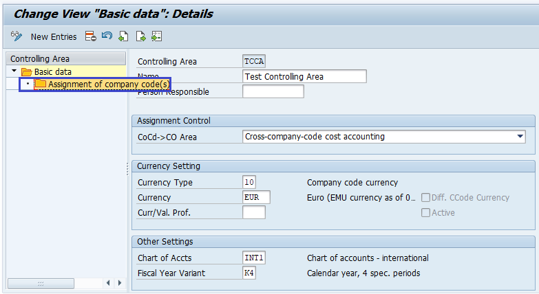 Assign Company Code to Controlling Area