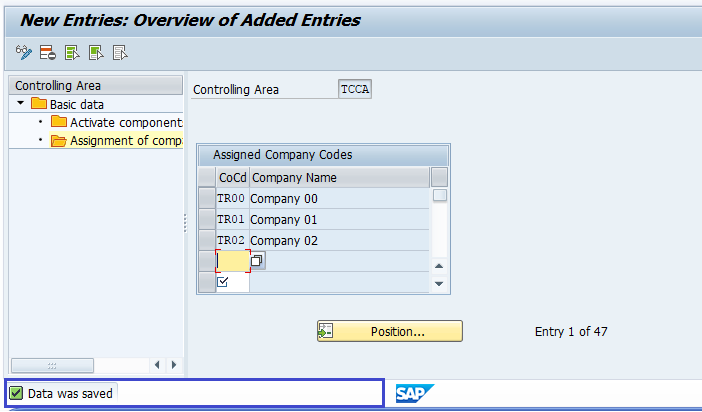 Assign Company Code to Controlling Area