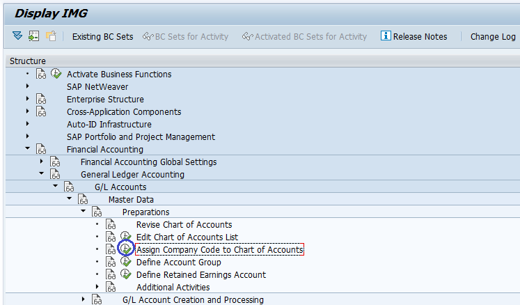 Assign company code to chart of Account