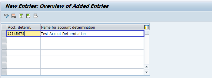 Specify Account Determination