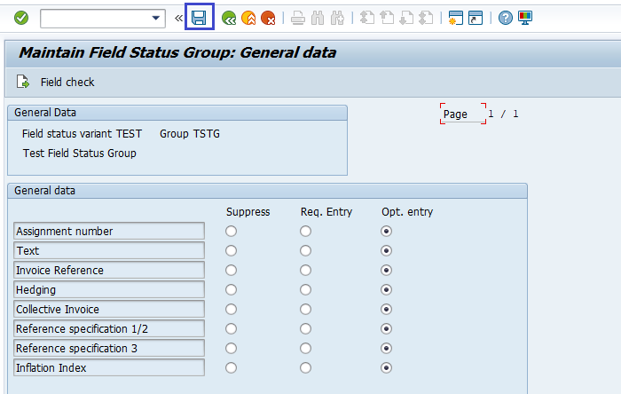 Field Status Variant and Field Status Group