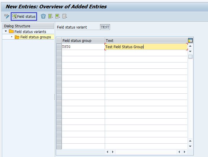 Field Status Variant and Field Status Group