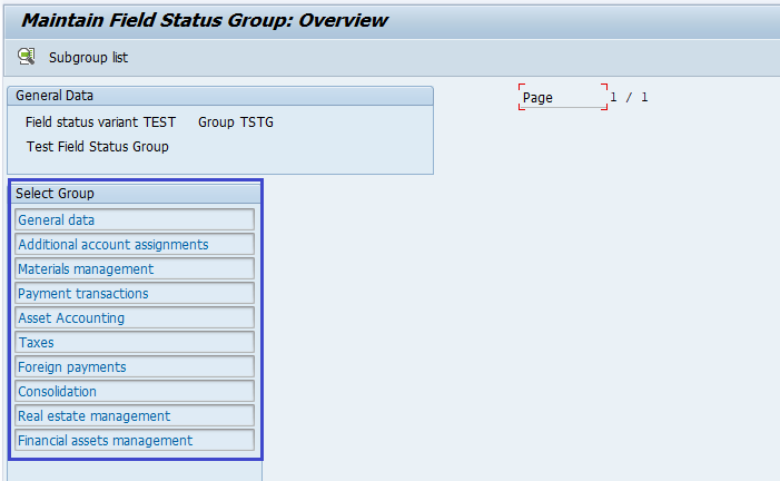 Field Status Variant and Field Status Group