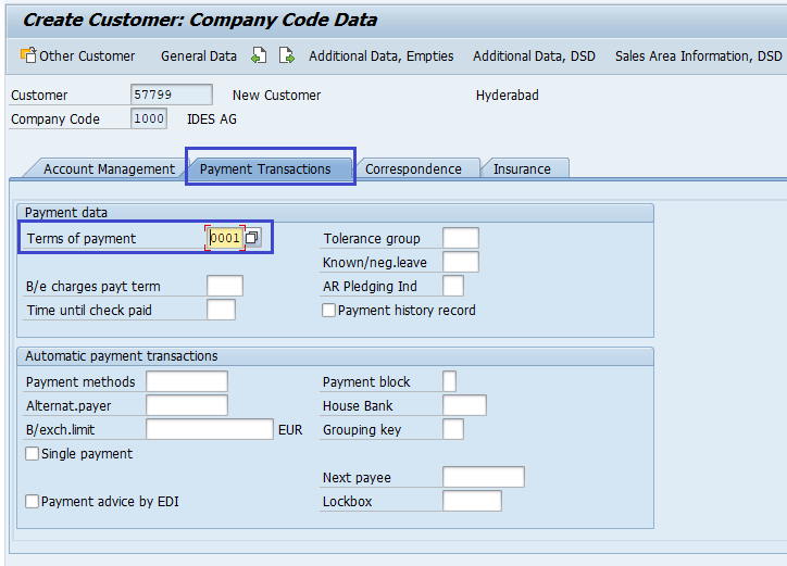 Create Customer Master Data