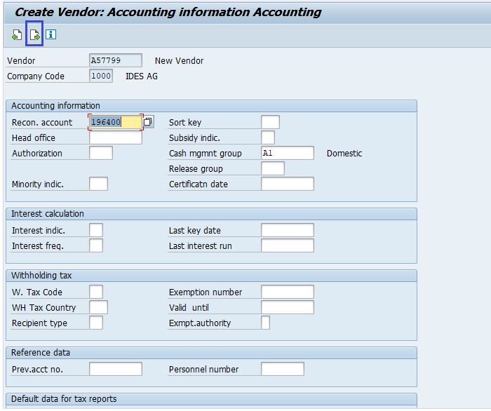 Create Vendor Master Data