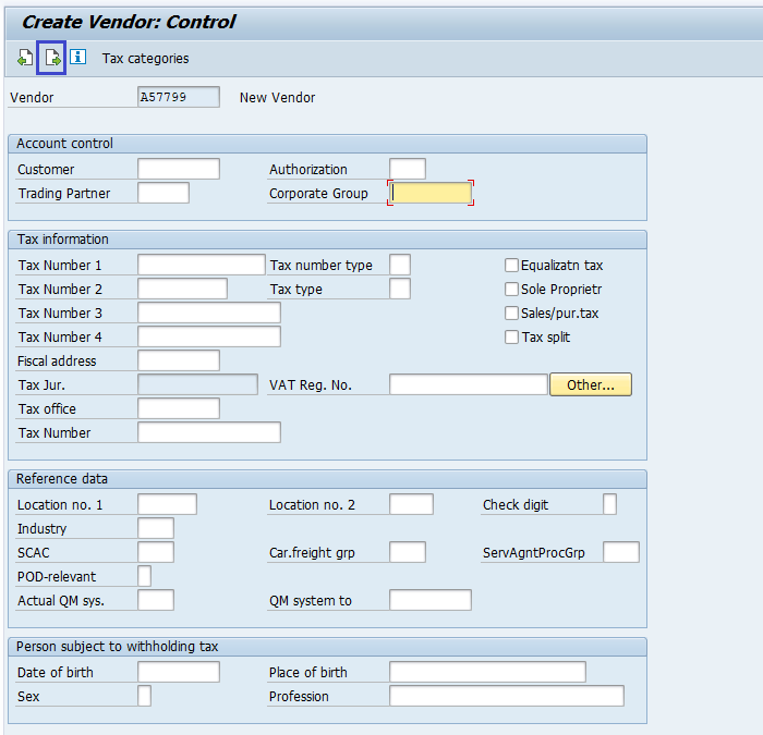 Create Vendor Master Data