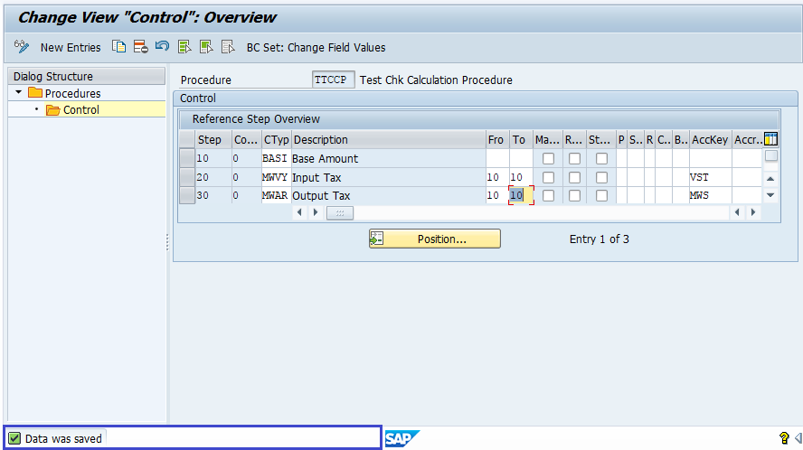 Check Calculation Procedure