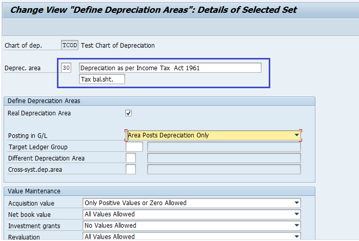 Depreciation Area