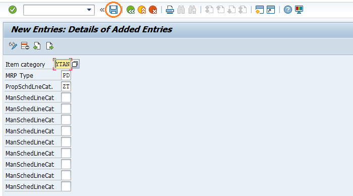 Assign schedule line categories