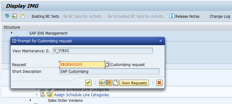 Assign schedule line categories