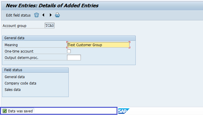 Define customer account groups