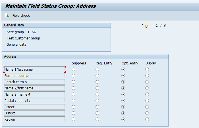 Define customer account groups