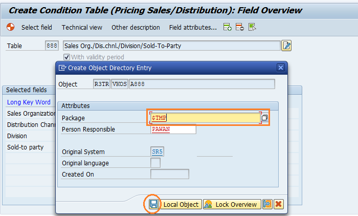 Define condition tables