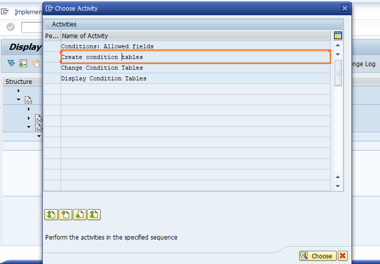 Define condition tables