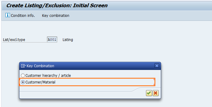 Material Exclusion and Inclusion or Listing