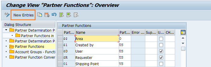 Create Partner Function