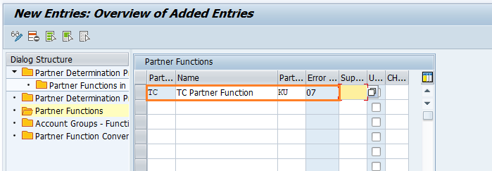 Create Partner Function