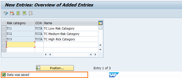 Define risk categories