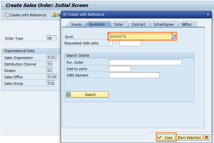 Create Sales Order