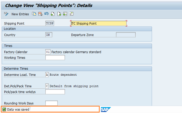 Sap Sd Define Shipping Point