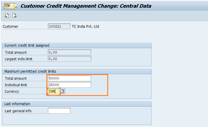 Maintain credit limits for customers