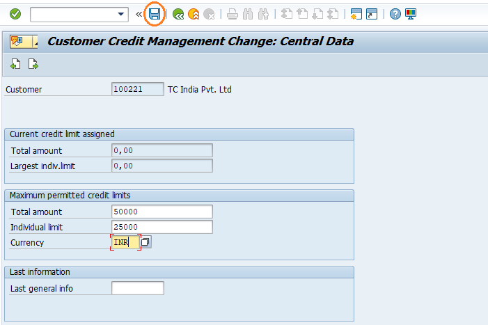 Maintain credit limits for customers