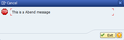 Abend message example display