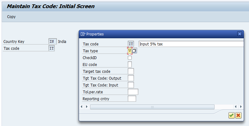 Maintain Tax codes for Sales and Purchases