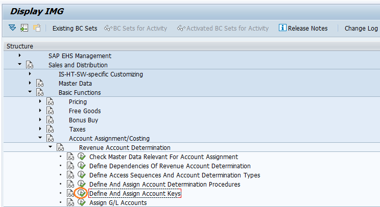 account key assignment in sap sd