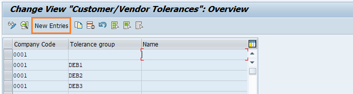 Define tolerance group for customers