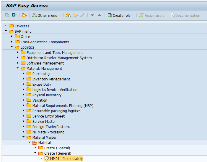 Create Material Master Data