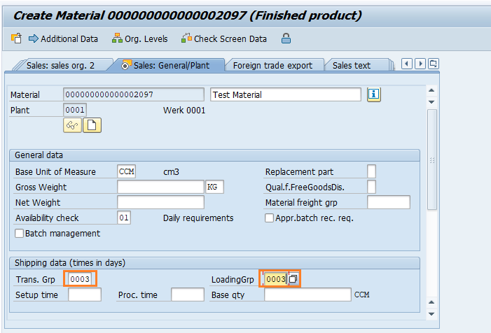 Create Material Master Data