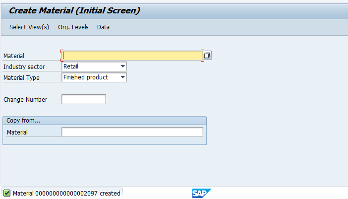 Create Material Master Data