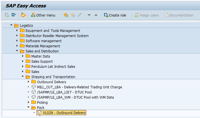 Create packing Request